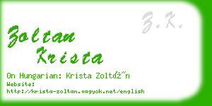 zoltan krista business card